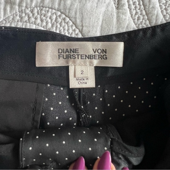 Diane Von Furstenberg - Wide Leg Silk-Blend Trousers - Navier Dot - Picture 5 of 13